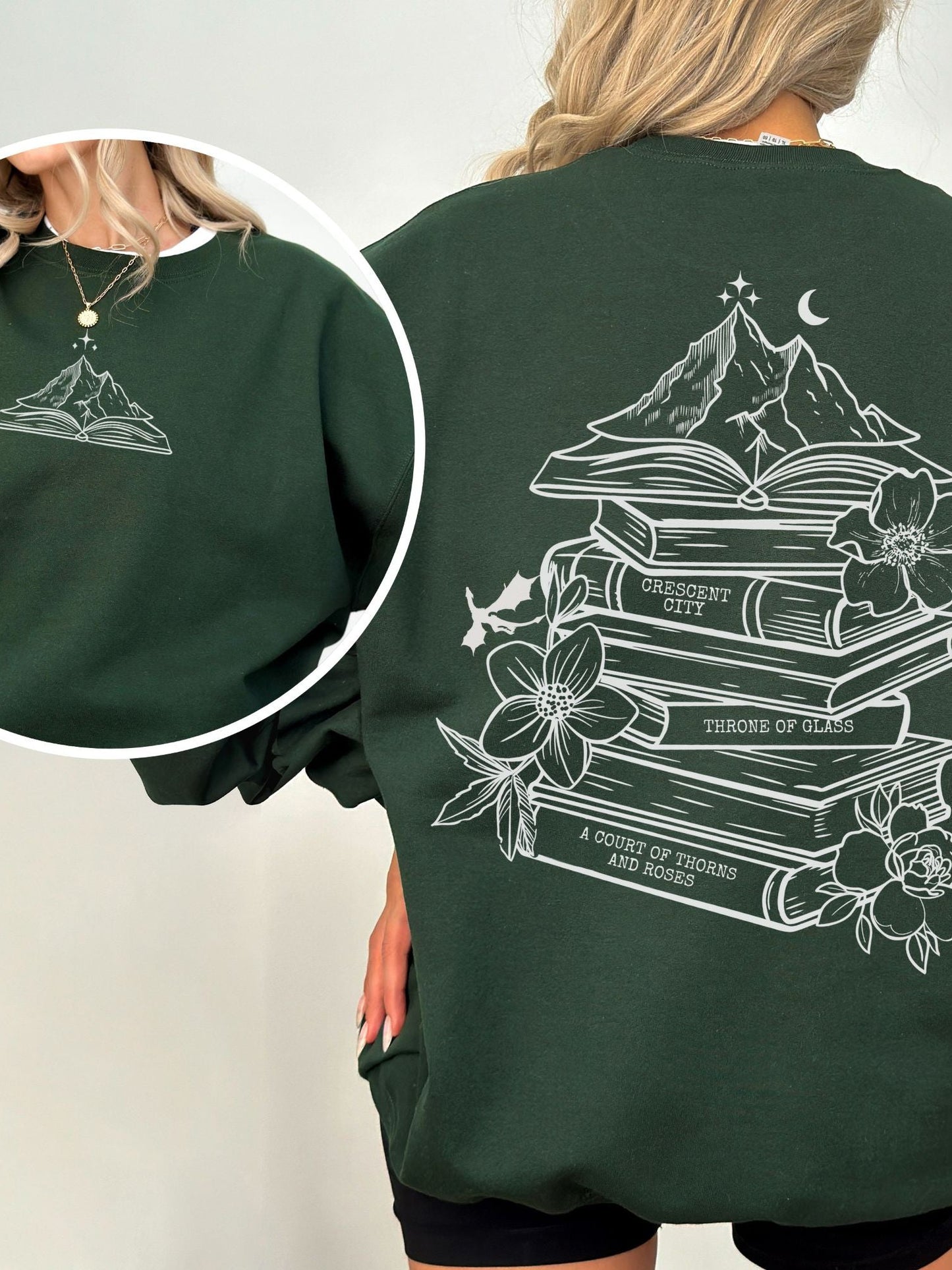 Sarah J Maas Book Stack Sweatshirt | ACOTAR Merch - TheLibraryCloset