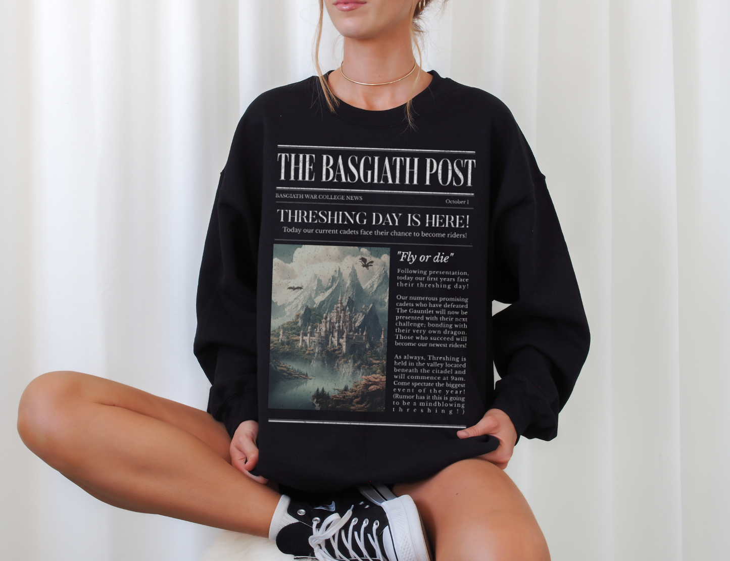 The Basgiath Post Sweatshirt | Fourth Wing Merch - TheLibraryCloset