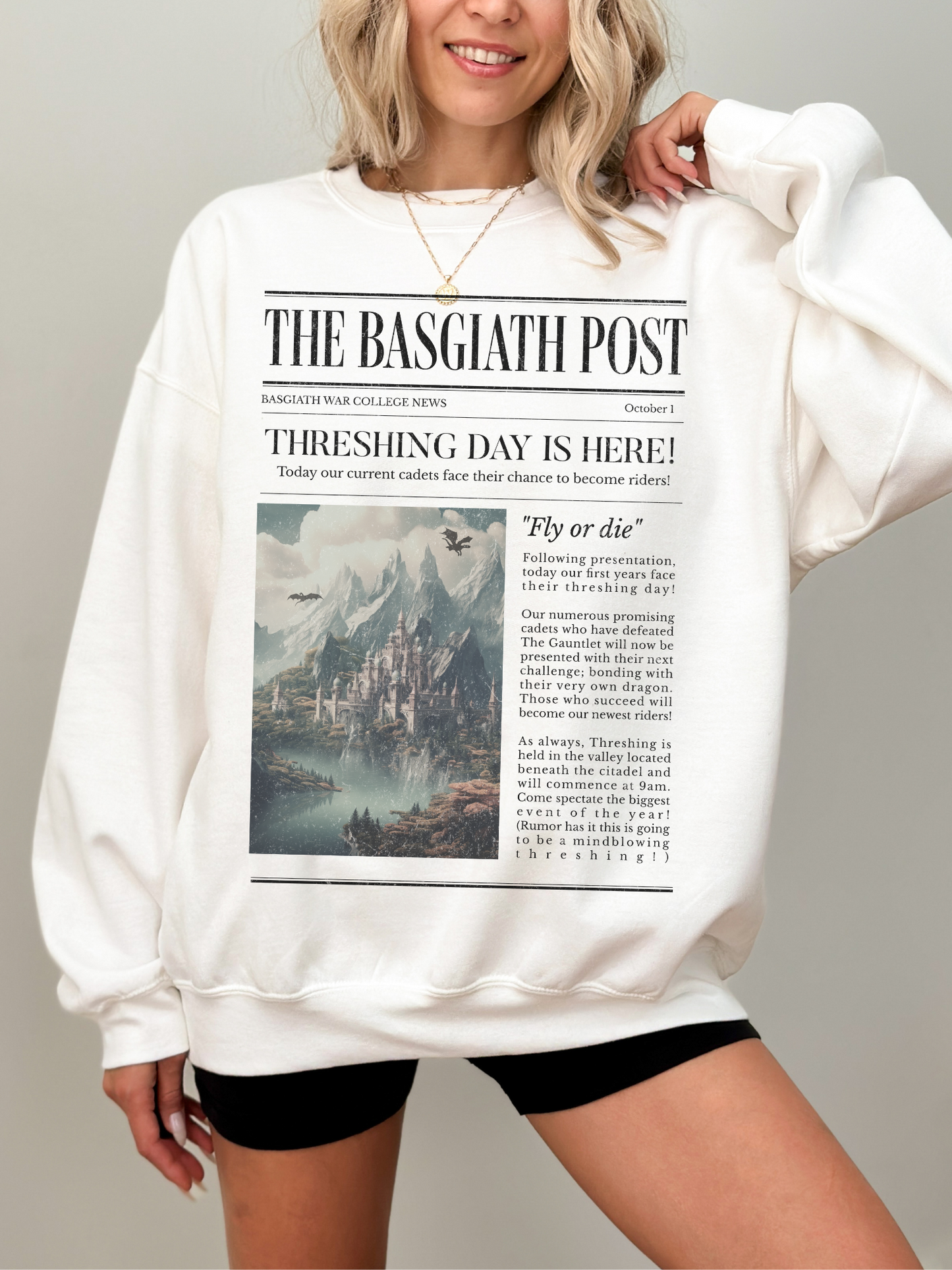 The Basgiath Post Sweatshirt | Fourth Wing Merch - TheLibraryCloset