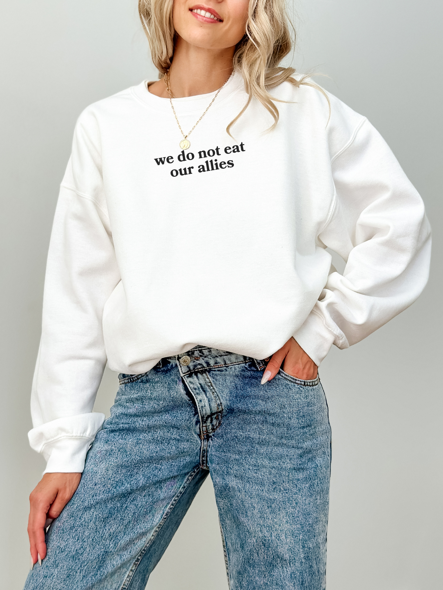 We do not eat our allies Sweatshirt | Fourth Wing Onyx Storm Merch