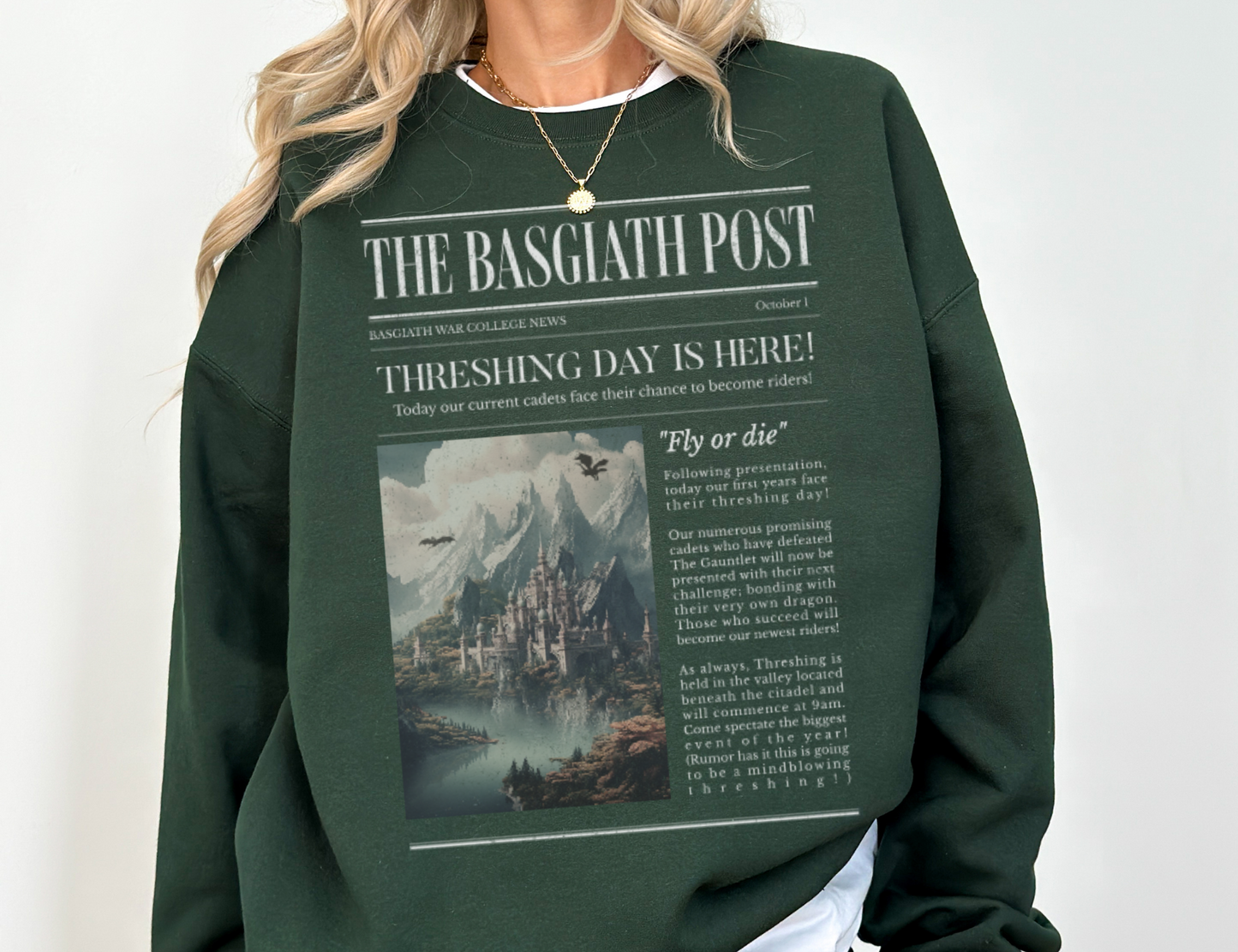 The Basgiath Post Sweatshirt | Fourth Wing Merch - TheLibraryCloset
