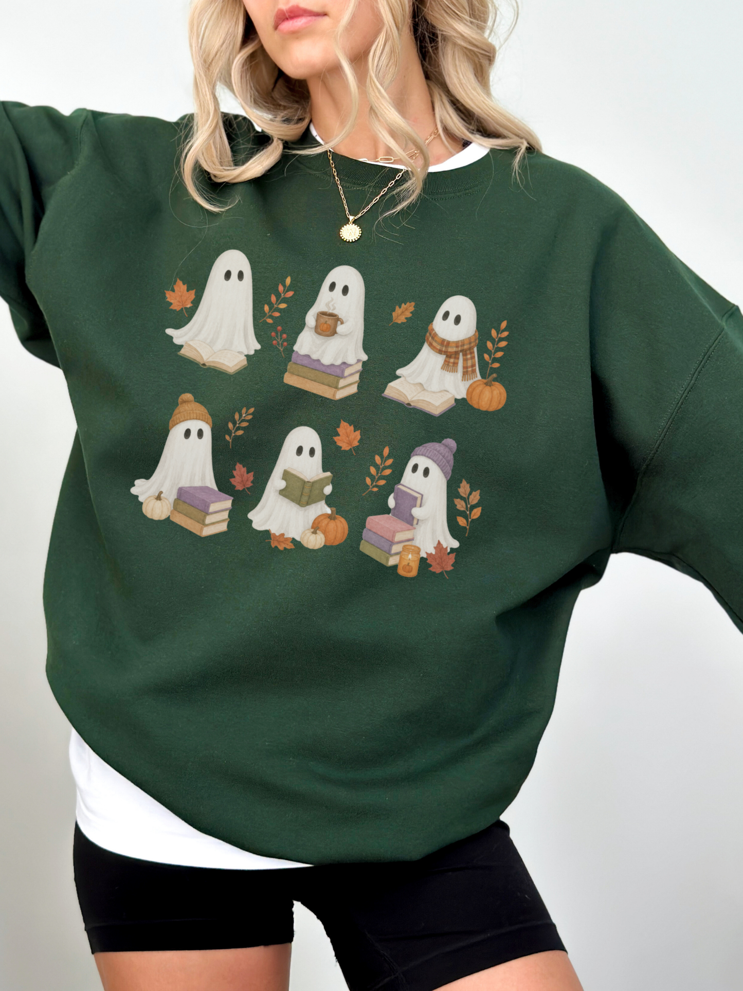 Watercolor Ghosts Sweatshirt | Spooky Gift for Halloween Lovers