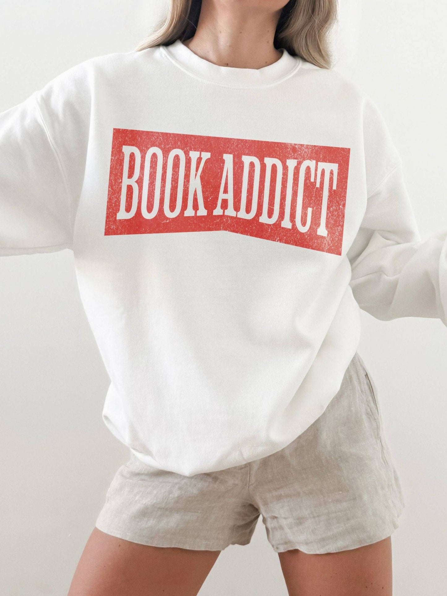 Book Addict Vintage Sweatshirt | Book Lover Sweatshirt