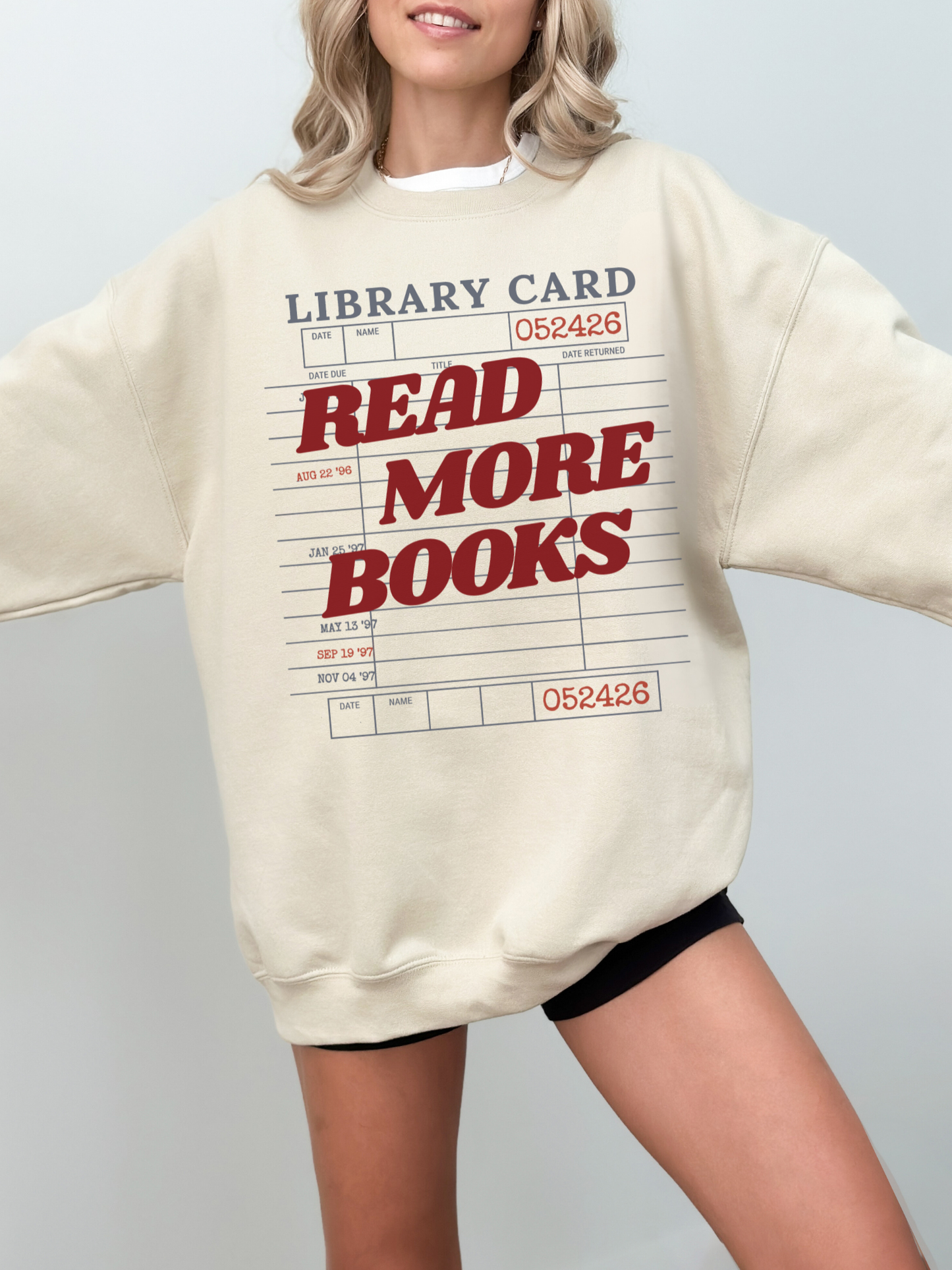 Read More Books Library Card Sweatshirt | Book Lover Gift
