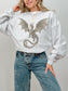 Floral Dragon Sweatshirt | Mystical Fantasy Gift for Her
