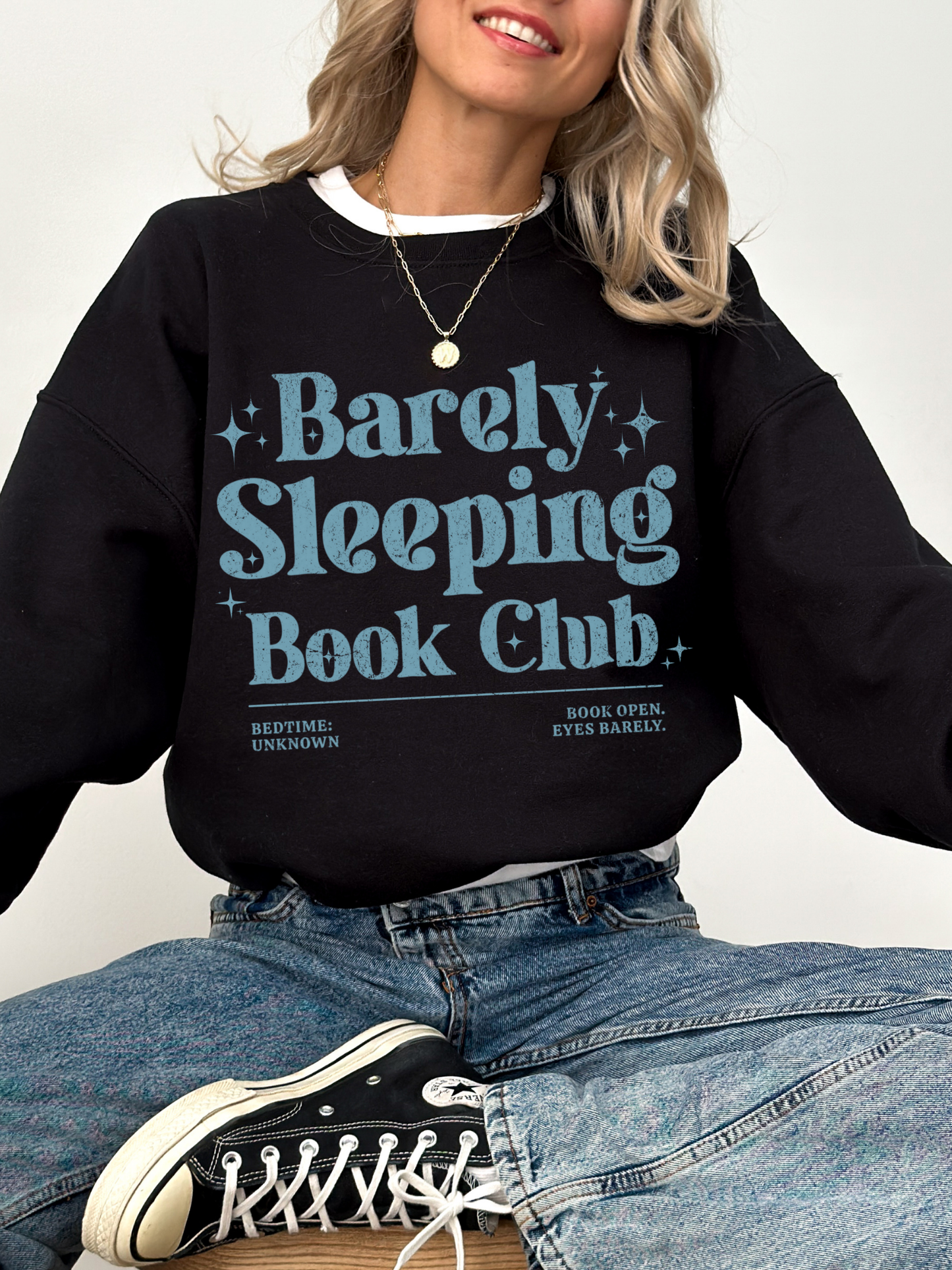 Barely Sleeping Book Club Sweatshirt | Funny Gift for Book Lovers