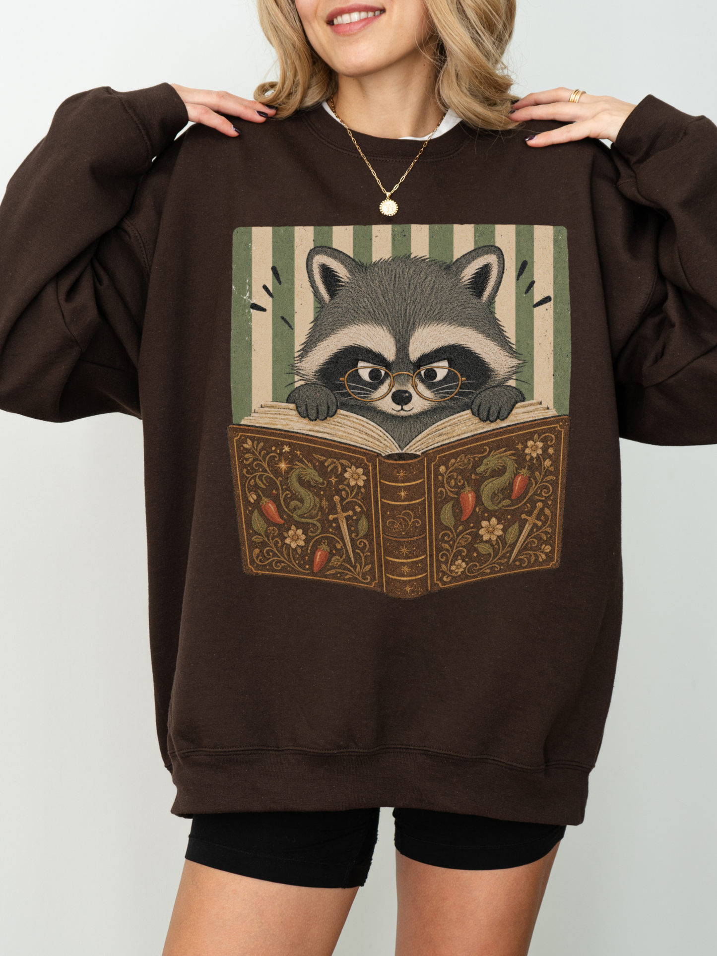 Raccoon Reading Sweatshirt | Funny Book Lover Gift