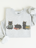 Vintage Cats Reading Sweatshirt | Unique Gift for Cat Lovers