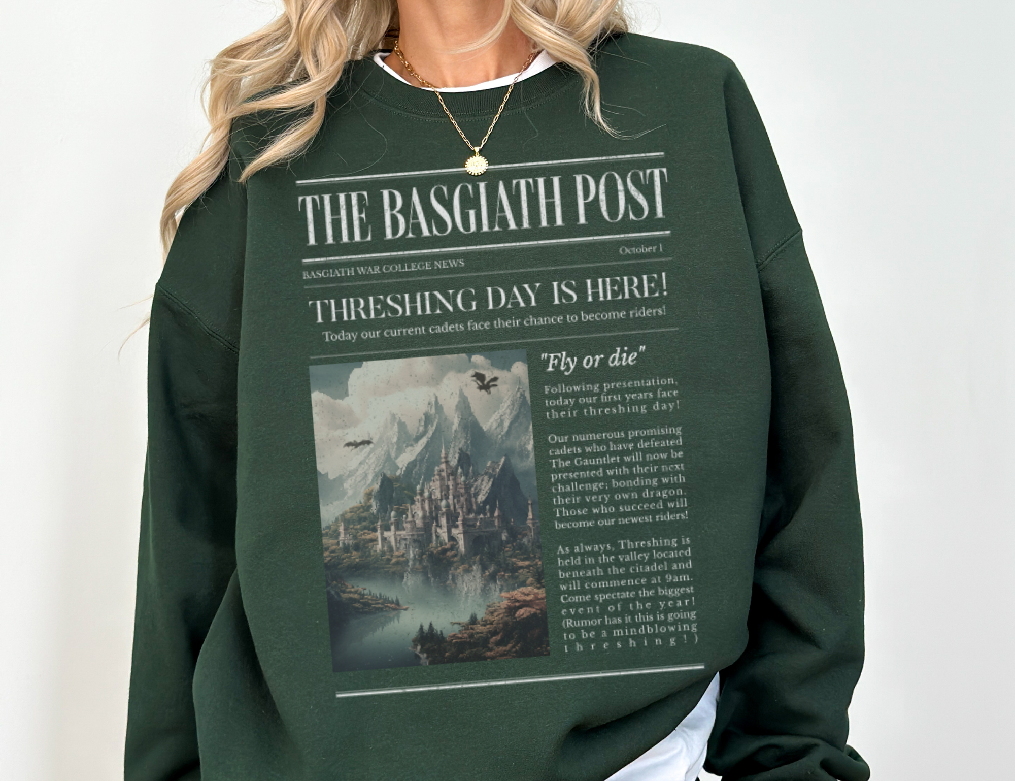 The Basgiath Post Sweatshirt | Fourth Wing Merch - TheLibraryCloset
