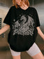 Floral Dragon Print Shirt | Unique Dragon Gift for Her