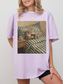 Cat Reading Comfort Colors Shirt | Book Lover Cat Shirt