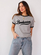 Bookworm Ringer T-Shirt | Retro Book Lover Gift for Her