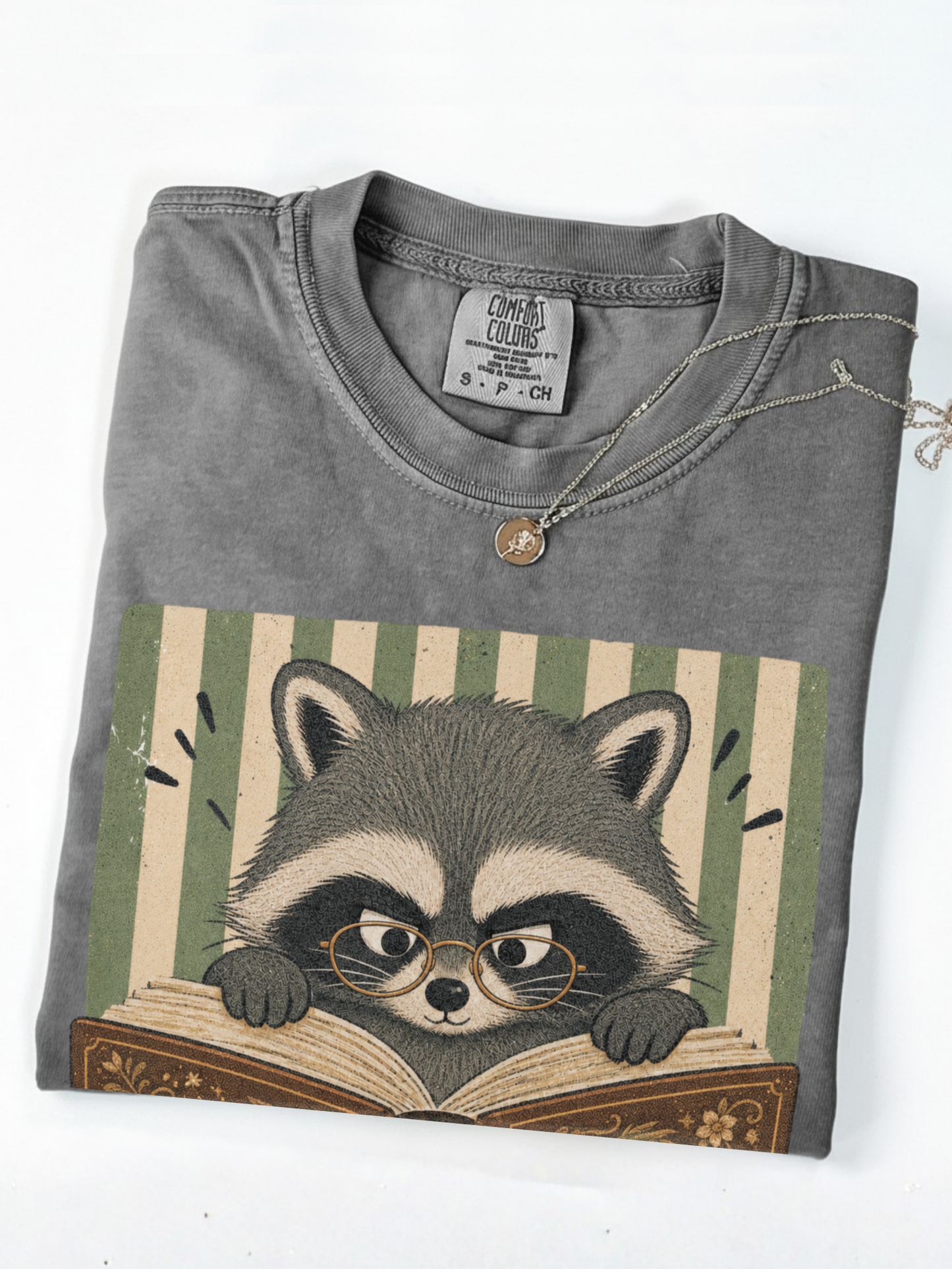 Raccoon Reading Comfort Colors Shirt | Funny Book Lover Gift