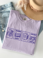Book Lover Stamps Comfort Colors Shirt | Bookish Gift for Her