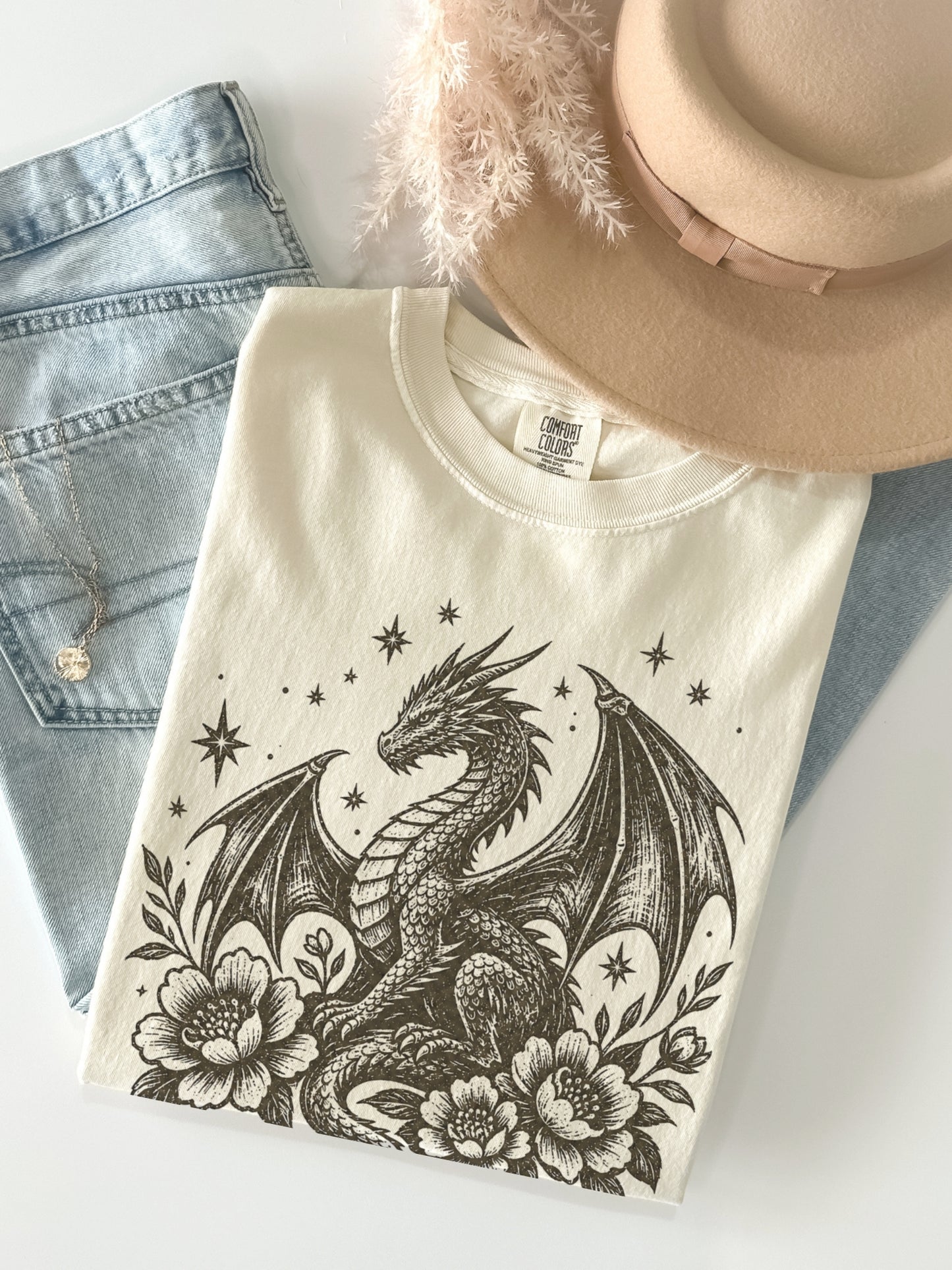 Floral Dragon Print Shirt | Unique Dragon Gift for Her