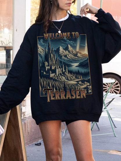 Welcome to Terrasen Sweatshirt | Throne of Glass Merch