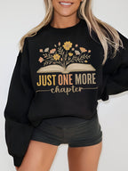 Retro Just One More Chapter Sweatshirt | Floral Book Lover Crewneck