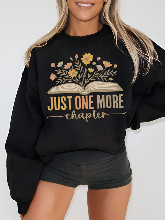Retro Just One More Chapter Sweatshirt | Floral Book Lover Crewneck