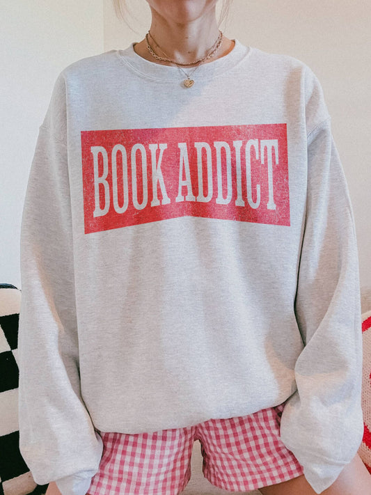Book Addict Vintage Sweatshirt | Book Lover Sweatshirt