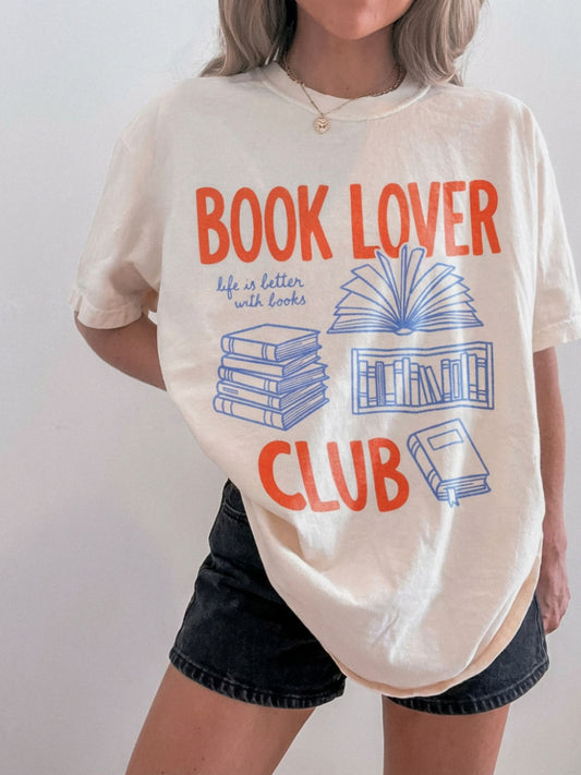 Book Lover Club Comfort Colors Shirt | Bookish Reader T Shirt