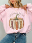 All Booked for Fall book lover Gildan sweatshirt in light pink featuring a vintage book pumpkin autumn design