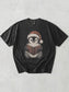 Graphite Comfort Colors bookish shirt featuring a cute penguin wearing a Santa hat and reading a Christmas book for readers and book lovers