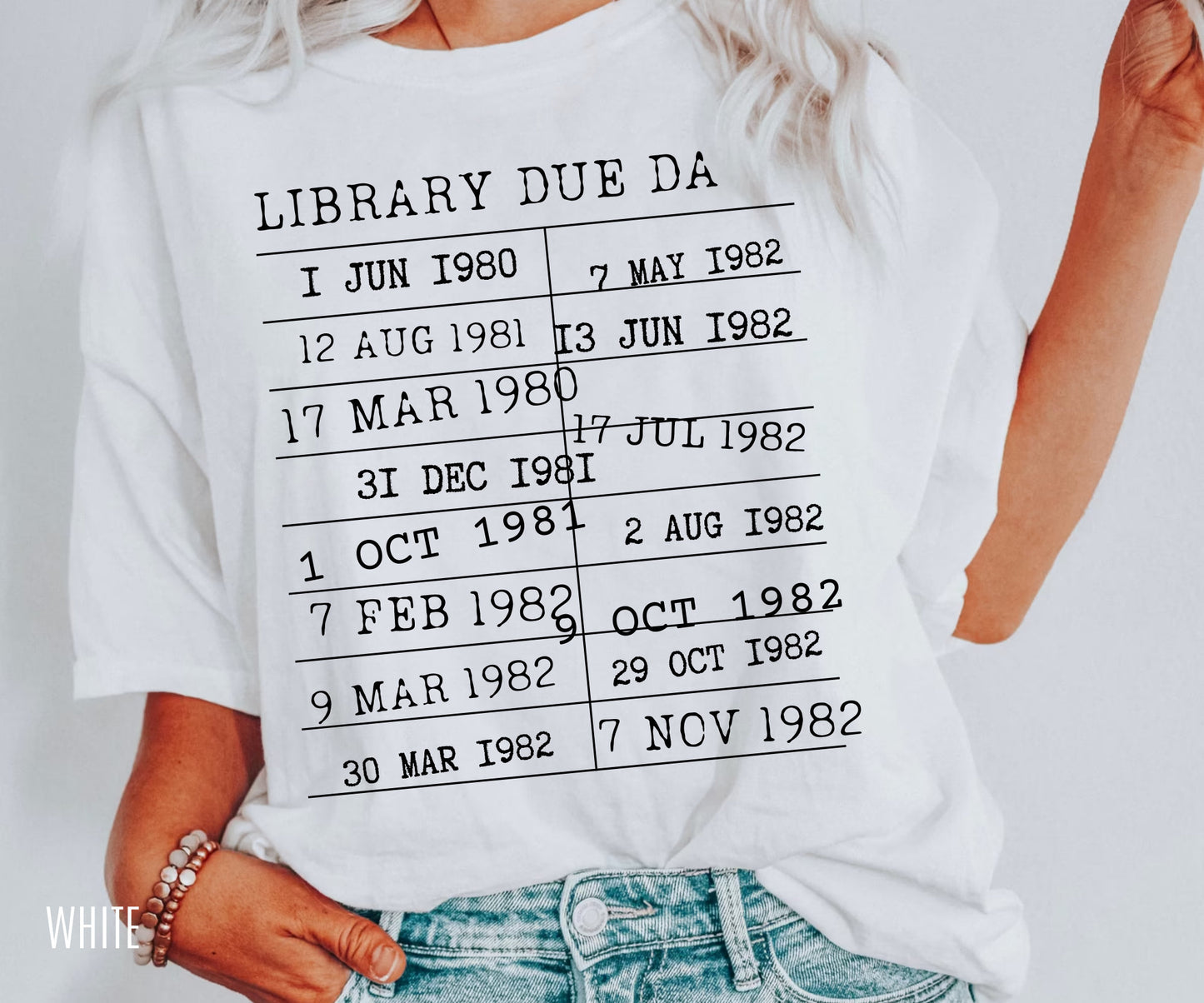 Library Date Due Tshirt