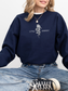 Navy blue sweatshirt featuring centered Little Serpent chest print design with rose and snake, inspired by Oraya of the Nightborn from Carissa Broadbent’s Crowns of Nyaxia series