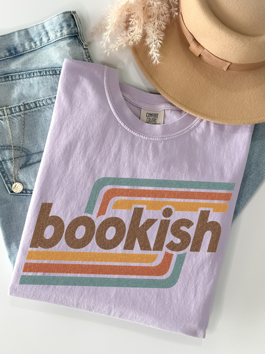 folded orchid comfort colors retro bookish graphic t-shirt for book lovers