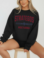 black gildan crewneck sweatshirt with Strategos Nocturna bonding trials wolf mascot fantasy design
