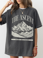 pepper comfort colors oversized t shirt with The Ascent Mount Wolfsbane mountain artwork for fantasy readers